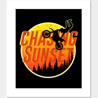 Chasing Sunset on a Dirtbike Posters and Art